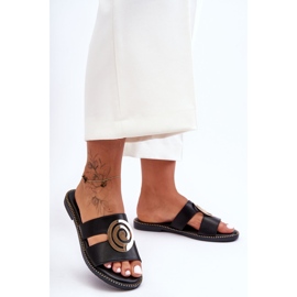 Pantoufles à la mode avec décoration miroir souffle profond noir le noir 2