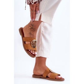 Chaussons à la mode avec décoration miroir Camel Deep Breath brun 5