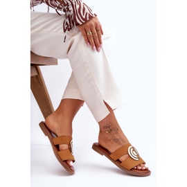 Chaussons à la mode avec décoration miroir Camel Deep Breath brun 6