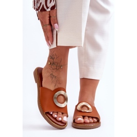 Sandales Femme Avec Décoration Ronde Camel Donatell brun 2