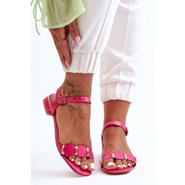 Sandales Femme Avec Bride Décorative Plate Fuchsia Adissa rose 1