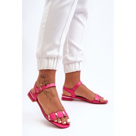 Sandales Femme Avec Bride Décorative Plate Fuchsia Adissa rose 2