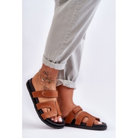 FJ1 Chaussons Velcro Classiques en Cuir pour Femme Marron Amedon brun 1 FJ1 Chaussons Velcro Classiques en Cuir pour Femme Marron Amedon brun 1