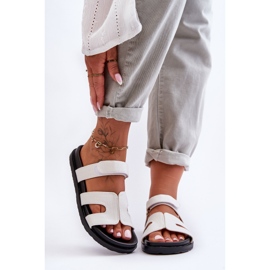 Chaussons Velcro Tissu Femme Blanc Jose 2