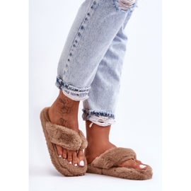 Chaussons Fourrure Femme Chaussons Marron Elma brun 1
