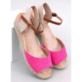 Eakes Sandales espadrilles compensées Fuchsia rose 1