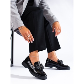 SHELOVET Mocassins Avec Un Noeud noir 1