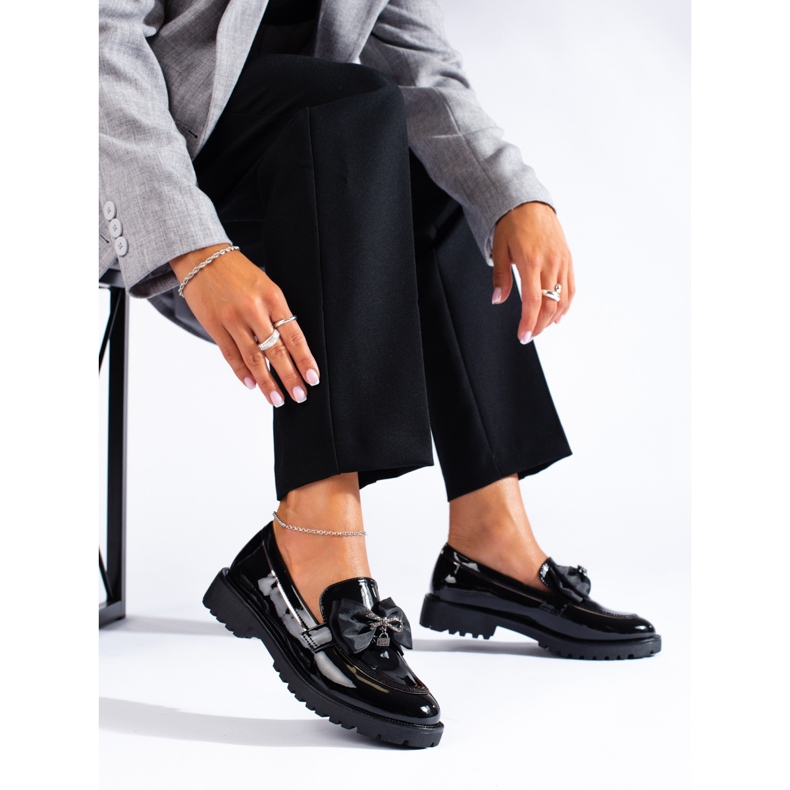 SHELOVET Mocassins Avec Un Noeud le noir 1 SHELOVET Mocassins Avec Un Noeud le noir 1