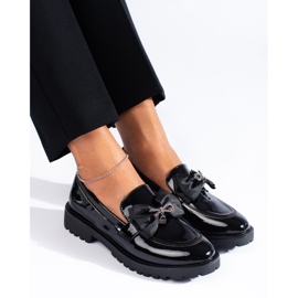 SHELOVET Mocassins Avec Un Noeud le noir 2 SHELOVET Mocassins Avec Un Noeud le noir 2