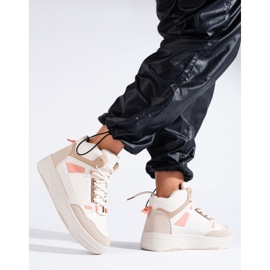 Baskets femme High Shelovet beiges 1