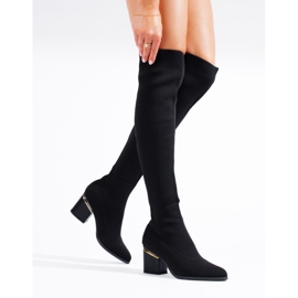Cuissardes Shelovet textile femme noir le noir 1