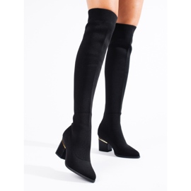 Cuissardes Shelovet textile femme noir 2