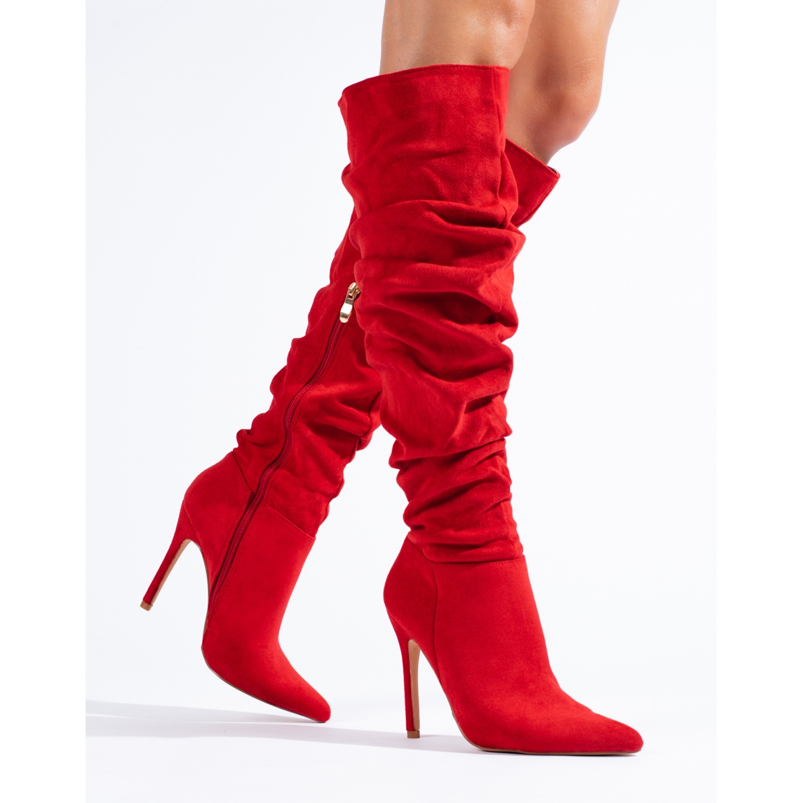 Bottes daim rouge femme hotsell