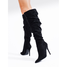 Bottes en daim noir pour femmes de Shelovet le noir 3