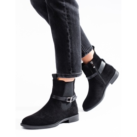 Bottines Chelsea en daim noir Shelovet 1