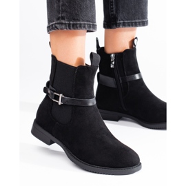 Bottines Chelsea en daim noir Shelovet le noir 2
