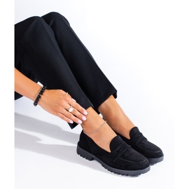 Chaussures femme en daim noir Shelovet le noir 1