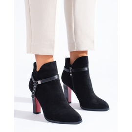 Bottes à talons en daim Shelovet le noir 1