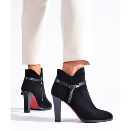 Bottes à talons en daim Shelovet le noir 3
