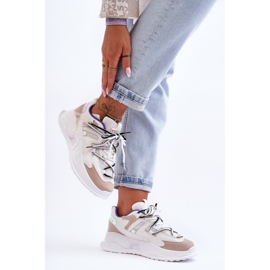 Chaussures de sport à plateforme en cuir Blanc Sifel blanche 2