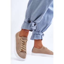 PE1 Baskets à lacets pour femmes Beige Etna 2 PE1 Baskets à lacets pour femmes Beige Etna 2