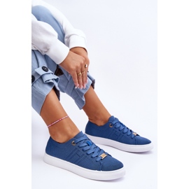 PE1 Baskets à lacets pour femmes Bleu Etna 1
