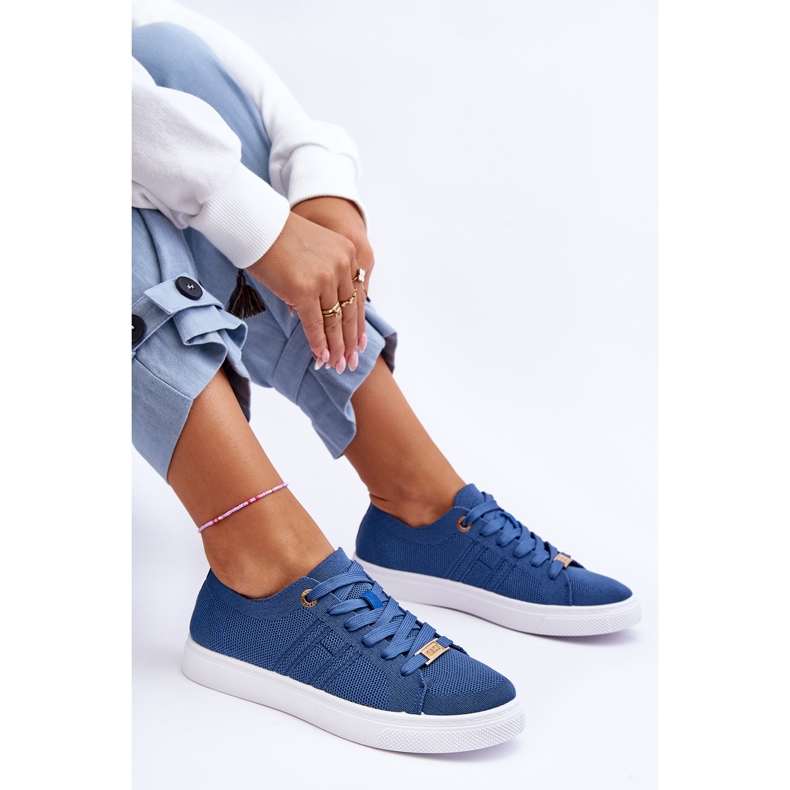 PE1 Baskets à lacets pour femmes Bleu Etna 1