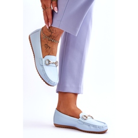 Mocassins Classiques en Cuir Verona Bleu Clair 2