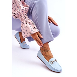 Mocassins Classiques en Cuir Verona Bleu Clair 3