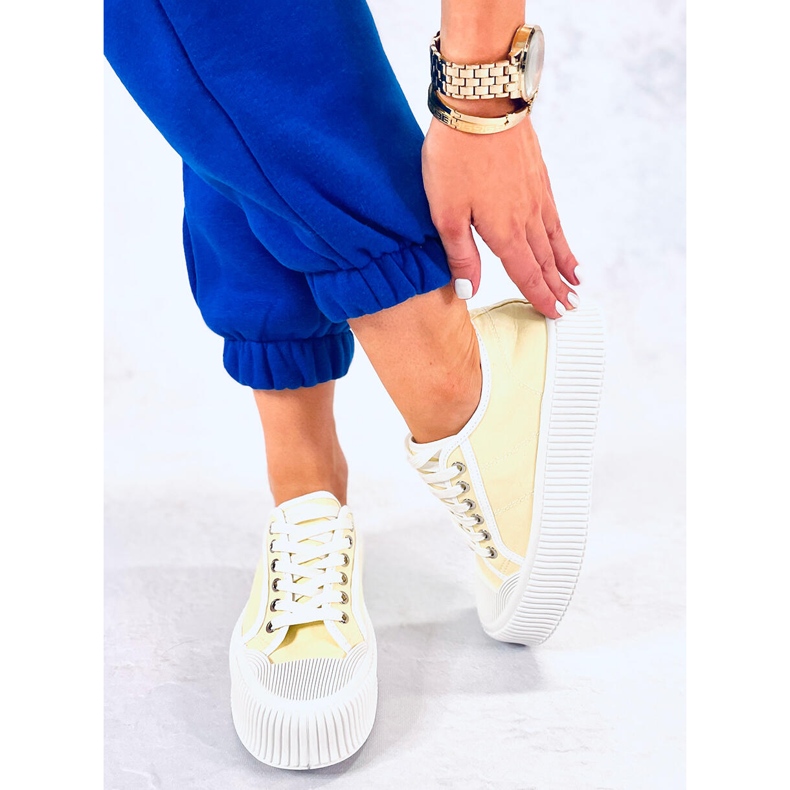 Baskets compensées femme Dors Jaune 2