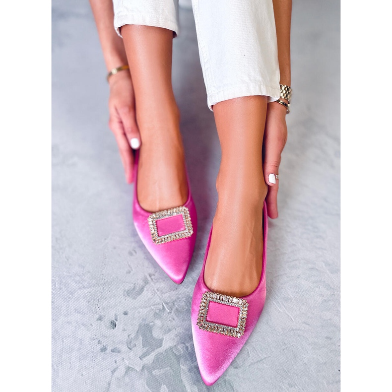Ballerines élégantes avec pierres Lorella Fushia rose 1 Ballerines élégantes avec pierres Lorella Fushia rose 1