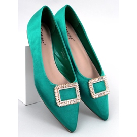 Ballerines élégantes avec pierres Lorella Green vert 2