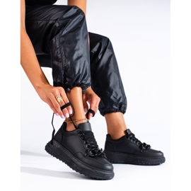 Baskets noires pour femme avec une chaîne Shelovet le noir 1 Baskets noires pour femme avec une chaîne Shelovet le noir 1
