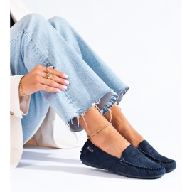 Mocassins Shelovet bleu marine confortables à enfiler pour femmes 1 Mocassins Shelovet bleu marine confortables à enfiler pour femmes 1