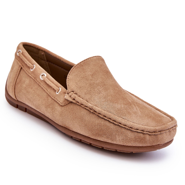 Mocassins à enfiler en daim pour hommes Marron brun 4