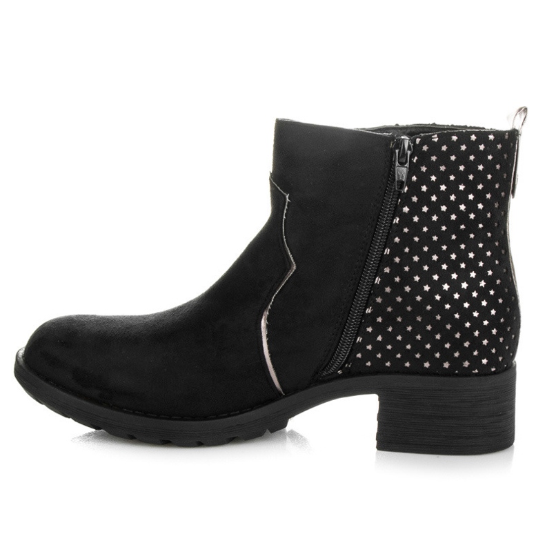 Ideal Shoes Bottines en daim le noir gris 1
