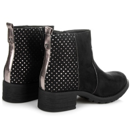 Ideal Shoes Bottines en daim le noir gris 2