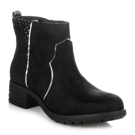 Ideal Shoes Bottines en daim le noir gris 5