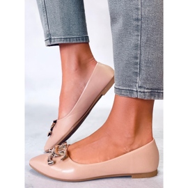 Ballerines élégantes à boucle de Simon Khaki beige 5