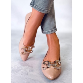Ballerines élégantes à boucle de Simon Khaki beige 4
