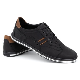 Polbut Chaussures décontractées pour hommes 1801 nubuck noir / camel le noir 4