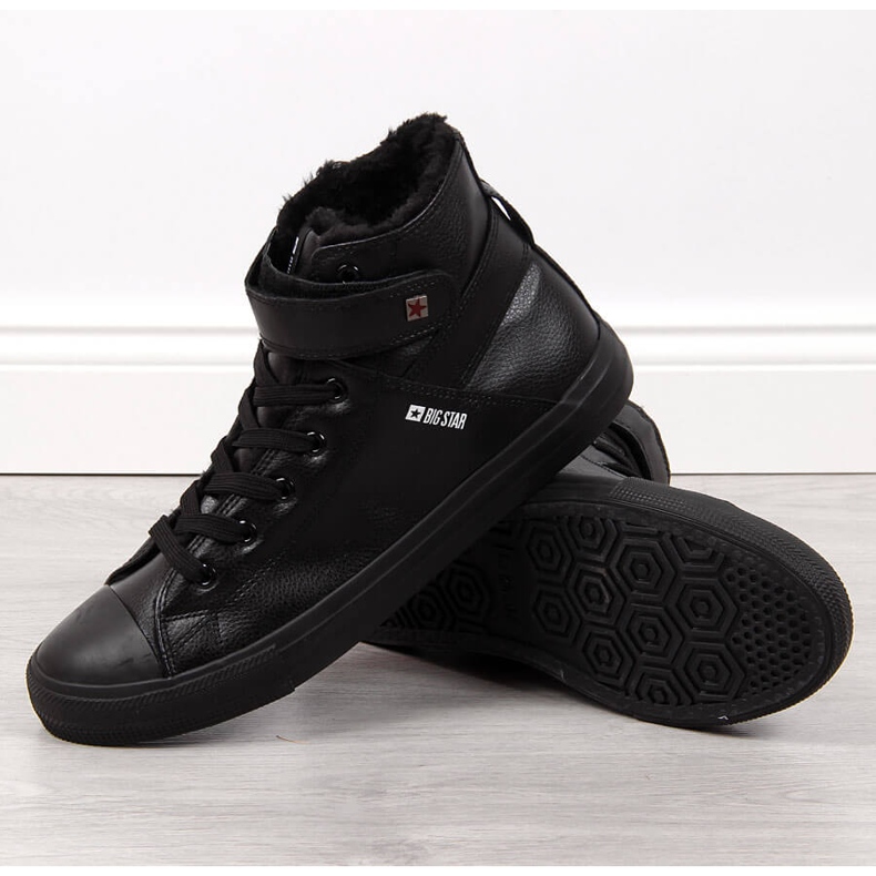 Baskets noires isolées homme Big Star Y174020F 2