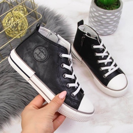 Baskets pour enfants en cuir écologique noir Big Star II374003 1