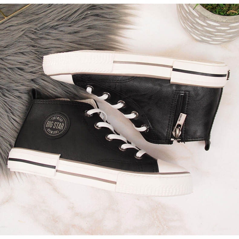 Baskets pour enfants en cuir écologique noir Big Star II374003 le noir 2