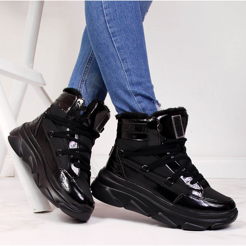 Bottes de neige à plateforme noires pour femmes Big Star II274311 1