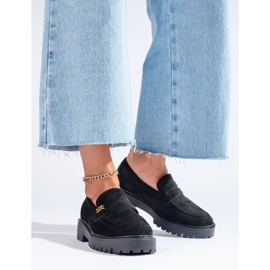 Chaussures Shelovet classiques en daim noir pour femmes le noir 3