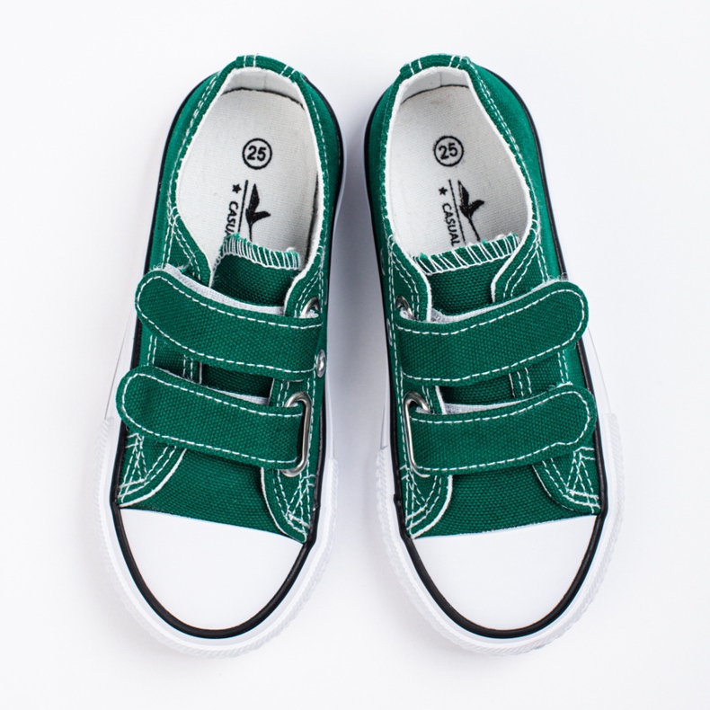 Baskets enfant vertes à scratch Shelovet 1