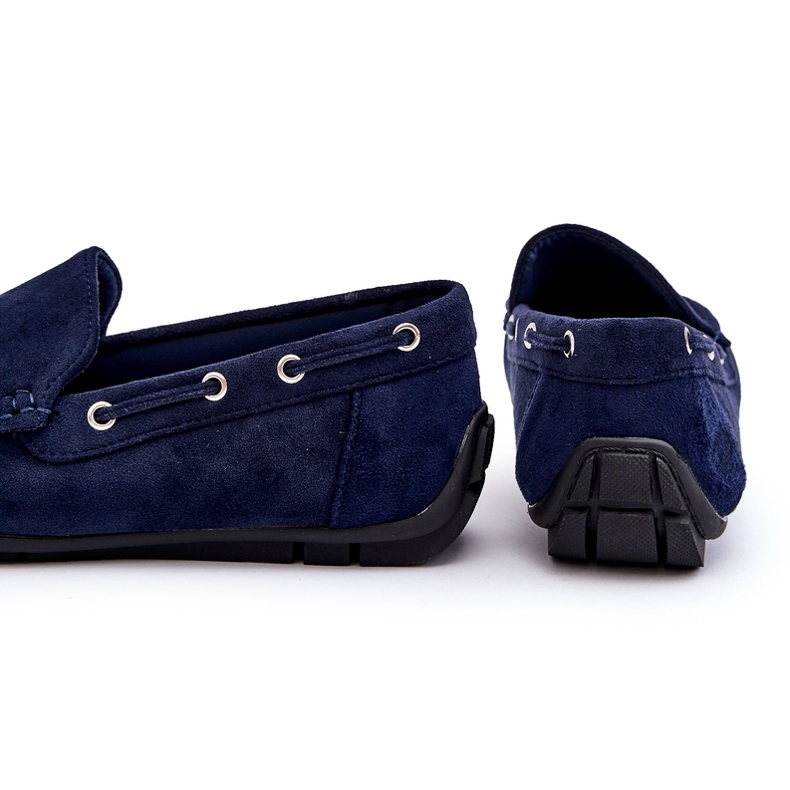 Mocassins à enfiler en daim pour hommes, bleu marine 5