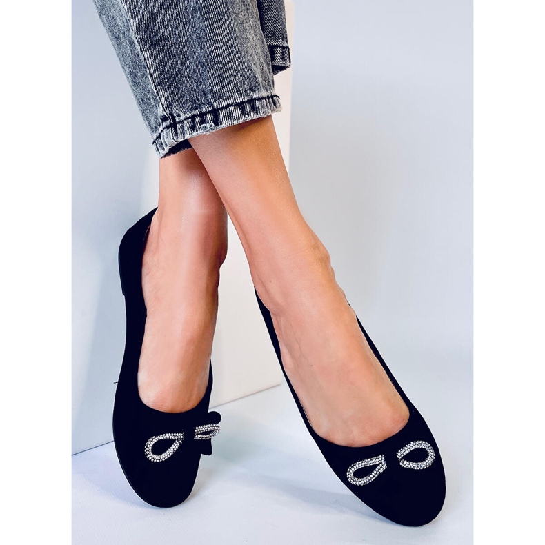 Benoit Ballerines en daim noir le noir 1