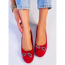 Benoit Ballerines en daim nœud rouge 1